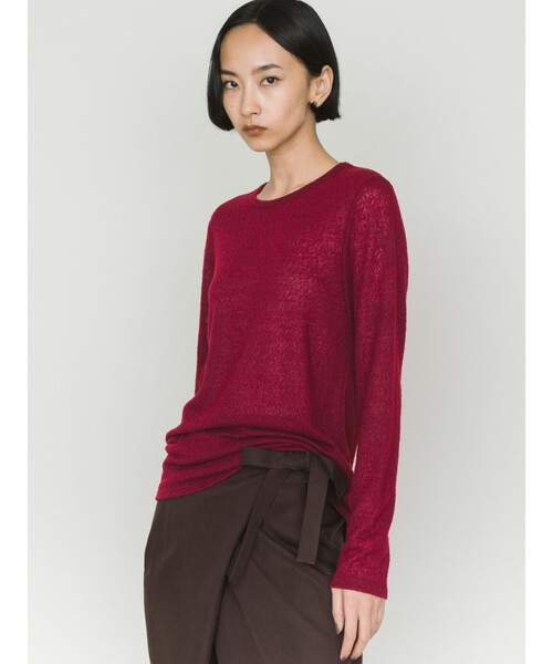 MIDIUMISOLID(ミディウミソリッド)の「MIDIUMISOLID for Ladies ウールシアープルオーバー(Tシャツ/カットソー・レディース・レッド/ベージュ/アイボリー/ブラック・FREE)」の10枚目の写真