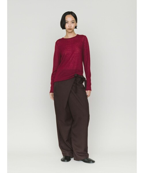 MIDIUMISOLID(ミディウミソリッド)の「MIDIUMISOLID for Ladies ウールシアープルオーバー(Tシャツ/カットソー・レディース・レッド/ベージュ/アイボリー/ブラック・FREE)」の13枚目の写真