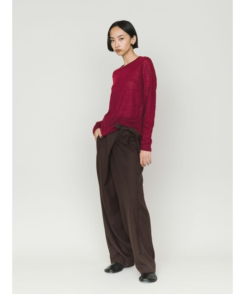 MIDIUMISOLID(ミディウミソリッド)の「MIDIUMISOLID for Ladies ウールシアープルオーバー(Tシャツ/カットソー・レディース・レッド/ベージュ/アイボリー/ブラック・FREE)」の14枚目の写真