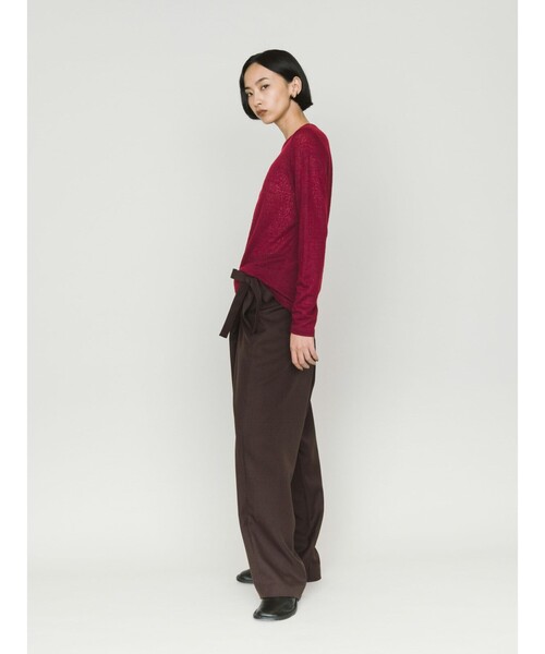 MIDIUMISOLID(ミディウミソリッド)の「MIDIUMISOLID for Ladies ウールシアープルオーバー(Tシャツ/カットソー・レディース・レッド/ベージュ/アイボリー/ブラック・FREE)」の15枚目の写真
