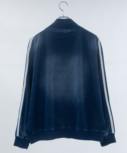 JOHN'S CLOSET（ジョンズクローゼット）の「【13】ワンポイントロゴ カットデニム トラックジャケット（ジャージ・メンズ・ネイビー/ブラック・MEDIUM/LARGE）」の3枚目の写真