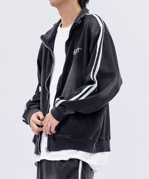 JOHN'S CLOSET（ジョンズクローゼット）の「【13】ワンポイントロゴ カットデニム トラックジャケット（ジャージ・メンズ・ネイビー/ブラック・MEDIUM/LARGE）」の6枚目の写真