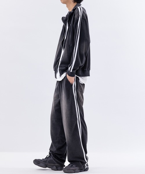 JOHN'S CLOSET（ジョンズクローゼット）の「【13】ワンポイントロゴ カットデニム トラックジャケット（ジャージ・メンズ・ネイビー/ブラック・MEDIUM/LARGE）」の10枚目の写真