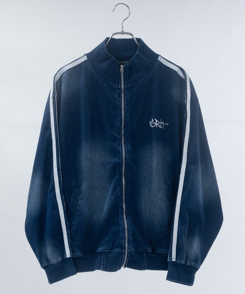 JOHN'S CLOSET（ジョンズクローゼット）の「【13】ワンポイントロゴ カットデニム トラックジャケット（ジャージ・メンズ・ネイビー/ブラック・MEDIUM/LARGE）」の19枚目の写真