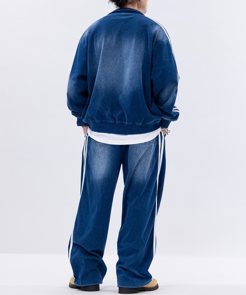 JOHN'S CLOSET（ジョンズクローゼット）の「【13】ワンポイントロゴ カットデニム トラックジャケット（ジャージ・メンズ・ネイビー/ブラック・MEDIUM/LARGE）」の18枚目の写真