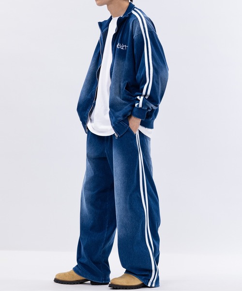 JOHN'S CLOSET（ジョンズクローゼット）の「【13】ワンポイントロゴ カットデニム トラックジャケット（ジャージ・メンズ・ネイビー/ブラック・MEDIUM/LARGE）」の17枚目の写真