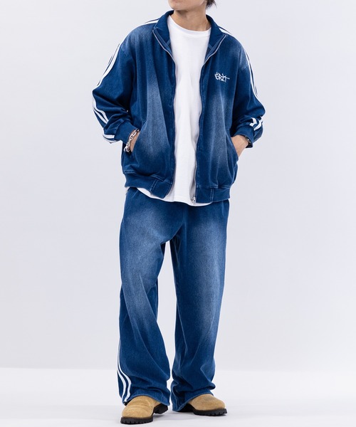 JOHN'S CLOSET（ジョンズクローゼット）の「【13】ワンポイントロゴ カットデニム トラックジャケット（ジャージ・メンズ・ネイビー/ブラック・MEDIUM/LARGE）」の15枚目の写真