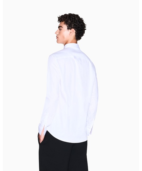 ARMANI EXCHANGE(アルマーニエクスチェンジ)の「【A|X アルマーニ エクスチェンジ】ストレッチコットンサテン 長袖シャツ/SLIM(シャツ/ブラウス・メンズ・ホワイト/ブラック・X-SMALL/X-LARGE/SMALL/MEDIUM/LARGE)」の3枚目の写真