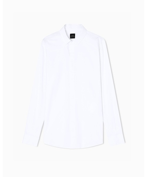 ARMANI EXCHANGE(アルマーニエクスチェンジ)の「【A|X アルマーニ エクスチェンジ】ストレッチコットンサテン 長袖シャツ/SLIM(シャツ/ブラウス・メンズ・ホワイト/ブラック・X-SMALL/X-LARGE/SMALL/MEDIUM/LARGE)」の6枚目の写真