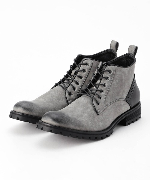 HIDEAWAYS NICOLE（ハイダウェイニコル）の「タンクソールブーツ（ブーツ・メンズ・ライトグレー/チャコールグレー・25.5cm/26.5cm/27.5cm）」の2枚目の写真