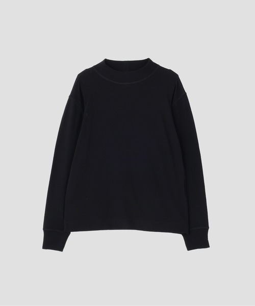 MHL.（エムエイチエル）の「WOOL COTTON LIGHT JERSEY TOP（Tシャツ/カットソー・レディース・ベージュ系その他2/ブラック・2）」の4枚目の写真