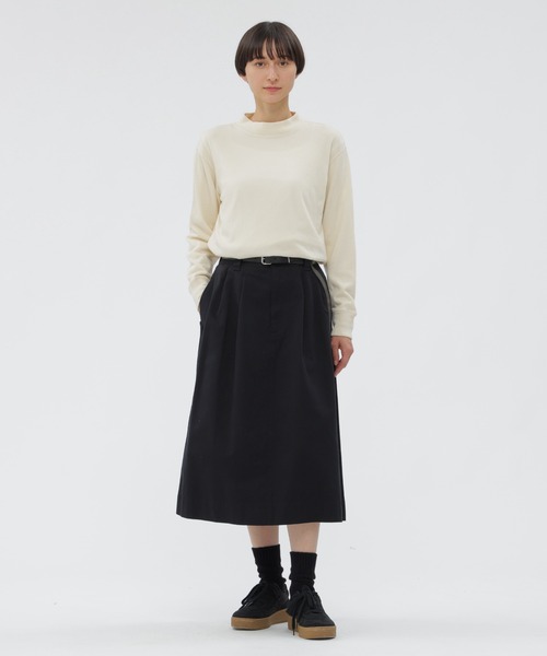 MHL.（エムエイチエル）の「WOOL COTTON LIGHT JERSEY TOP（Tシャツ/カットソー・レディース・ベージュ系その他2/ブラック・2）」の7枚目の写真