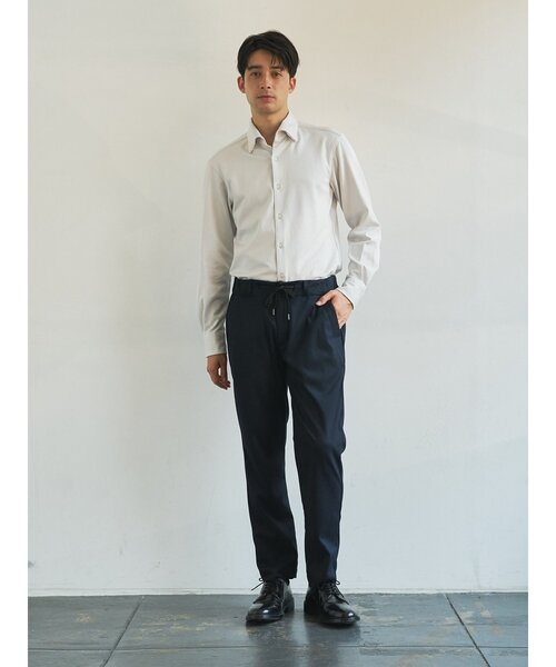 TRANSITION（トランジション）の「【TRANSITION】ジャージツイル　ワンピースカラーＢＤシャツ（シャツ/ブラウス・メンズ・ブラック系1/ホワイト系1・3/2）」の8枚目の写真