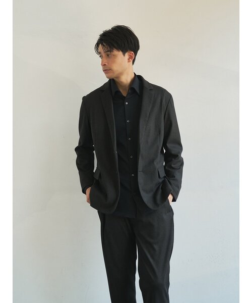 TRANSITION（トランジション）の「【TRANSITION】ジャージツイル　ワンピースカラーＢＤシャツ（シャツ/ブラウス・メンズ・ブラック系1/ホワイト系1・3/2）」の3枚目の写真