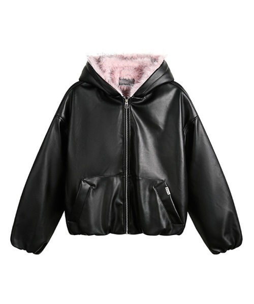 mushwear（マッシュウェア）の「ピンクファーフードアウター（ブルゾン・メンズ・ブラック・MEDIUM/SMALL/LARGE/X-LARGE）」の10枚目の写真