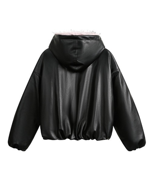 mushwear（マッシュウェア）の「ピンクファーフードアウター（ブルゾン・メンズ・ブラック・MEDIUM/SMALL/LARGE/X-LARGE）」の11枚目の写真