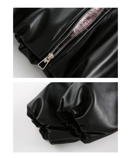 mushwear（マッシュウェア）の「ピンクファーフードアウター（ブルゾン・メンズ・ブラック・MEDIUM/SMALL/LARGE/X-LARGE）」の3枚目の写真