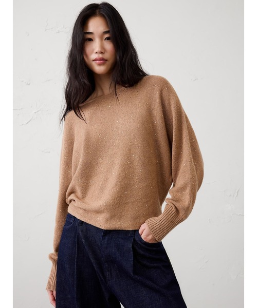 BANANA REPUBLIC FACTORY STOREスパンコール ボートネック プル