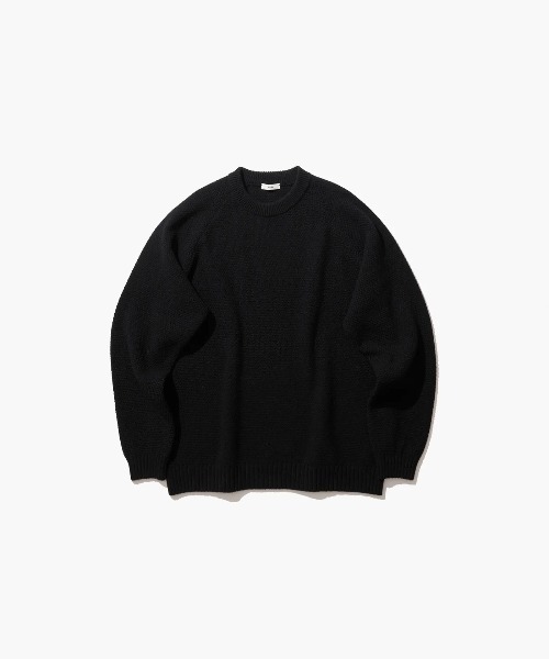 ATON(エイトン)の「ATON LAMBS WOOL CREWNECK SWEATER KRAGGW0402(ニット/セーター・メンズ・ブラック・4)」の1枚目の写真