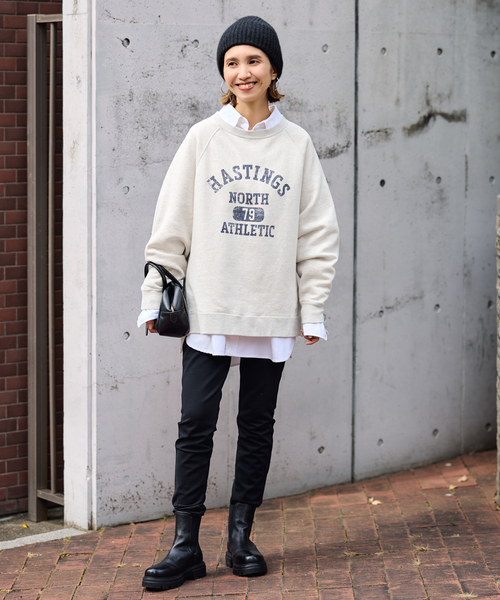 ラグランポンチョプリントスエット（スウェット）｜FRAMeWORK