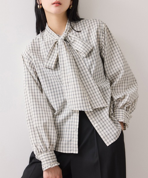 VIS（ビス）の「チェック＆デニムアソートボウタイリボン付きスタンド