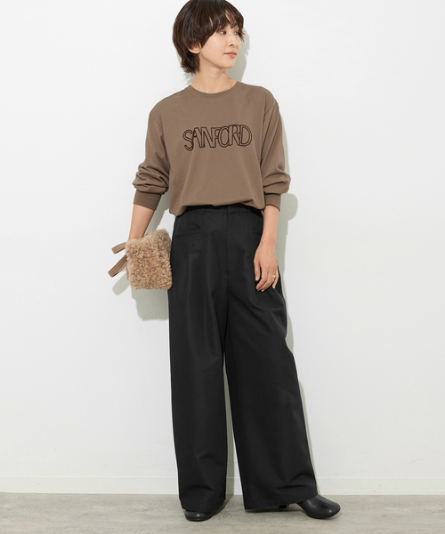 JOURNAL STANDARD relume（ジャーナルスタンダード　レリューム）の「《WEB限定》チェーン刺繍ロングスリーブTEE（Tシャツ/カットソー・レディース・ブラウン・FREE）」の2枚目の写真