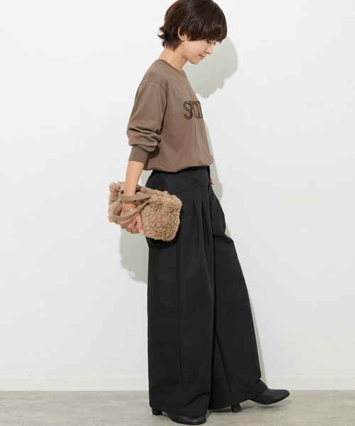 JOURNAL STANDARD relume（ジャーナルスタンダード　レリューム）の「《WEB限定》チェーン刺繍ロングスリーブTEE（Tシャツ/カットソー・レディース・ブラウン・FREE）」の3枚目の写真