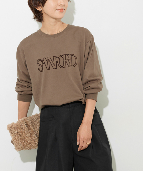 JOURNAL STANDARD relume（ジャーナルスタンダード　レリューム）の「《WEB限定》チェーン刺繍ロングスリーブTEE（Tシャツ/カットソー・レディース・ブラウン・FREE）」の5枚目の写真