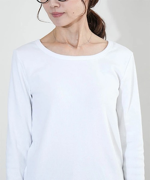 SOLAMONAT（ソラモナ）の「テレコロングスリーブカットソー（Tシャツ/カットソー・レディース・ライトグレー/ホワイト/ブラック・FREE）」の10枚目の写真