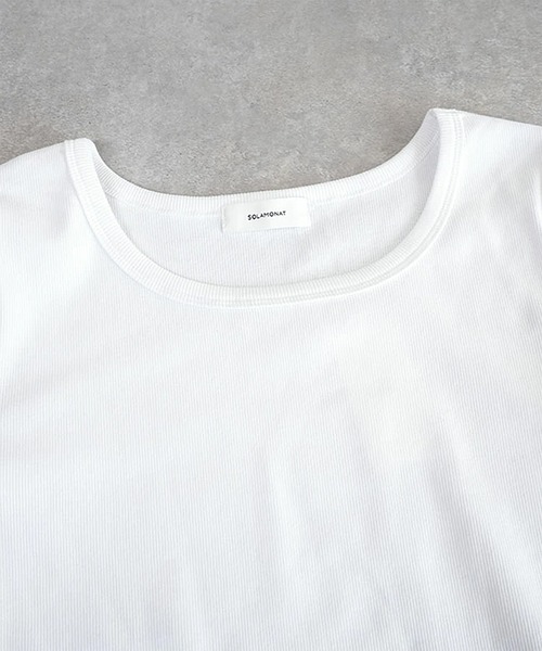 SOLAMONAT（ソラモナ）の「テレコロングスリーブカットソー（Tシャツ/カットソー・レディース・ライトグレー/ホワイト/ブラック・FREE）」の13枚目の写真