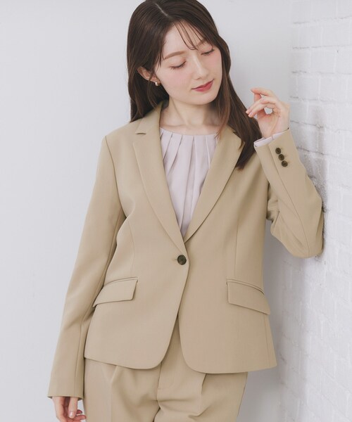 セール】ストレッチテーラードジャケット/セットアップ対応【洗える/防