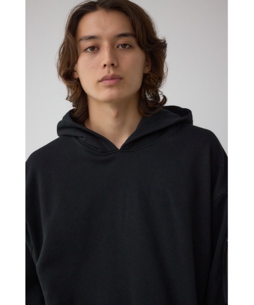 AZUL by moussy(アズールバイマウジー)の「ユーティリティポケット付きフーディー(パーカー・メンズ・杢グレー/ブラック/ネイビー・SMALL/MEDIUM/LARGE)」の5枚目の写真