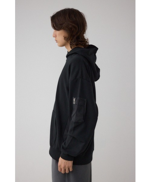 AZUL by moussy(アズールバイマウジー)の「ユーティリティポケット付きフーディー(パーカー・メンズ・杢グレー/ブラック/ネイビー・SMALL/MEDIUM/LARGE)」の8枚目の写真