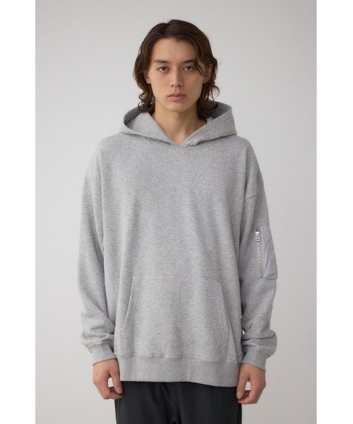 AZUL by moussy(アズールバイマウジー)の「ユーティリティポケット付きフーディー(パーカー・メンズ・杢グレー/ブラック/ネイビー・SMALL/MEDIUM/LARGE)」の19枚目の写真