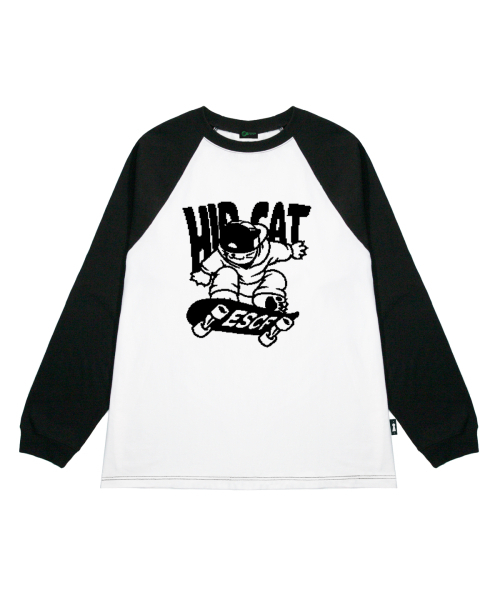 ESCAPEFROM(エスケープフロム)の「ヒップキャットスケートボードプリントロングスリーブブラック(Tシャツ/カットソー・レディース・その他・MEDIUM/LARGE/SMALL)」の2枚目の写真