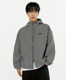 1993STUDIO（1993スタジオ）の「チェックフードウィンドブレーカー_ブラック（ナイロンジャケット）」