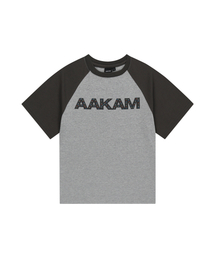 AAKAM | AKM Rhinestone Raglan Half Top (Gray)(Tシャツ/カットソー)