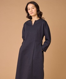 ダンボールニット キーネックワンピース