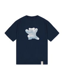 [ユニセックス]ビッグクラウドベアスマイル半袖Tシャツ_3カラー
