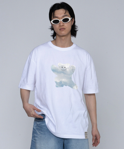 GRAVER（グレーバー）の「[ユニセックス]ビッグクラウドベアスマイル半袖Tシャツ_3カラー（Tシャツ/カットソー・レディース・ホワイト/ネイビー/ブラック・SMALL/MEDIUM/LARGE/X-LARGE）」の15枚目の写真