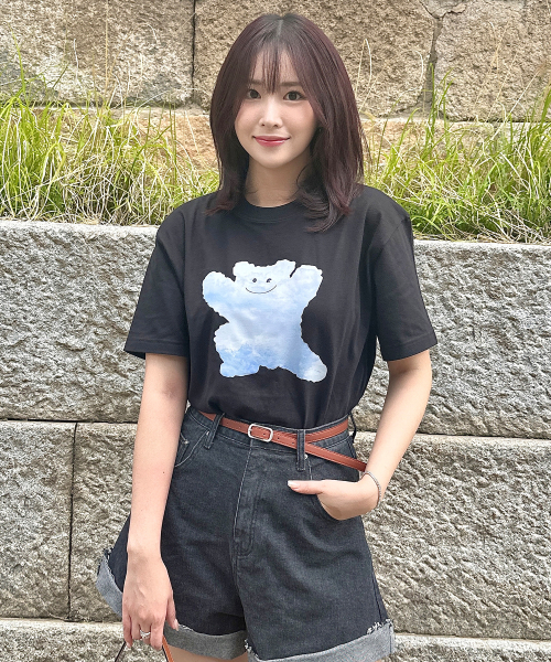 GRAVER（グレーバー）の「[ユニセックス]ビッグクラウドベアスマイル半袖Tシャツ_3カラー（Tシャツ/カットソー・レディース・ホワイト/ネイビー/ブラック・SMALL/MEDIUM/LARGE/X-LARGE）」の17枚目の写真