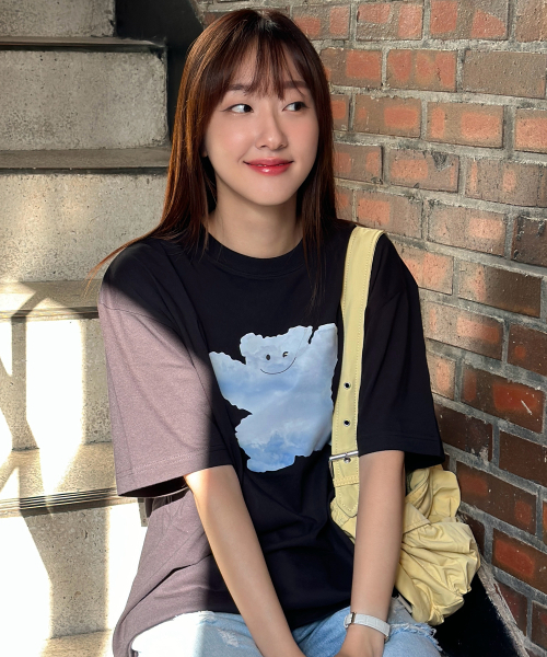 GRAVER（グレーバー）の「[ユニセックス]ビッグクラウドベアスマイル半袖Tシャツ_3カラー（Tシャツ/カットソー・レディース・ホワイト/ネイビー/ブラック・SMALL/MEDIUM/LARGE/X-LARGE）」の18枚目の写真