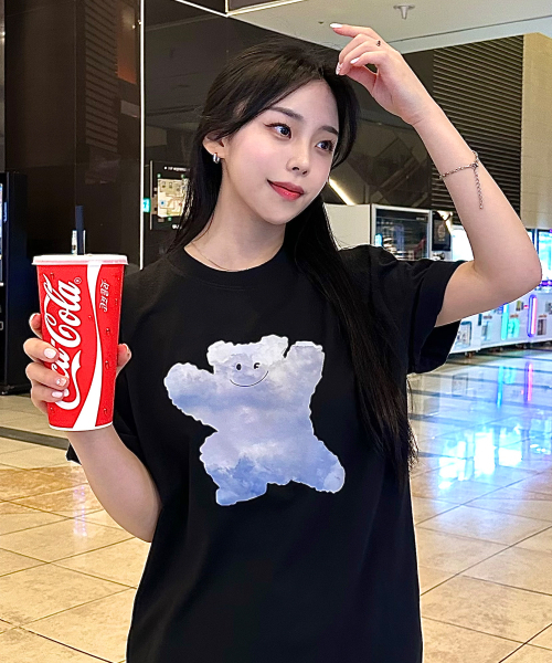 GRAVER（グレーバー）の「[ユニセックス]ビッグクラウドベアスマイル半袖Tシャツ_3カラー（Tシャツ/カットソー・レディース・ホワイト/ネイビー/ブラック・SMALL/MEDIUM/LARGE/X-LARGE）」の22枚目の写真