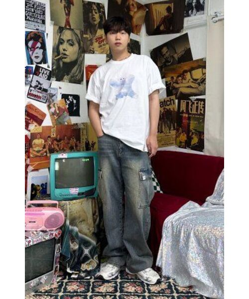 GRAVER（グレーバー）の「[ユニセックス]ビッグクラウドベアスマイル半袖Tシャツ_3カラー（Tシャツ/カットソー・レディース・ホワイト/ネイビー/ブラック・SMALL/MEDIUM/LARGE/X-LARGE）」の7枚目の写真