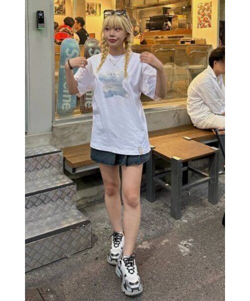 GRAVER（グレーバー）の「[ユニセックス]ビッグクラウドベアスマイル半袖Tシャツ_3カラー（Tシャツ/カットソー・レディース・ホワイト/ネイビー/ブラック・SMALL/MEDIUM/LARGE/X-LARGE）」の9枚目の写真