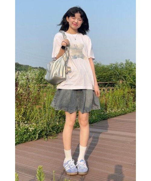 GRAVER（グレーバー）の「[ユニセックス]ビッグクラウドベアスマイル半袖Tシャツ_3カラー（Tシャツ/カットソー・レディース・ホワイト/ネイビー/ブラック・SMALL/MEDIUM/LARGE/X-LARGE）」の11枚目の写真