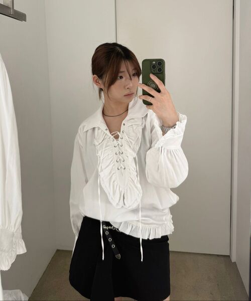 セール】Layered chiton mini skirt BLACK（スカート）｜Miseki SEOUL