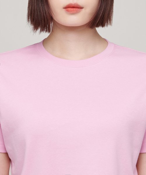 MUSINSA STANDARD WOMAN（ムシンサスタンダードウーマン）の「ウィメンズクルーネッククロップTシャツ[ピンク]（Tシャツ/カットソー・レディース・その他・SMALL/MEDIUM/X-SMALL）」の3枚目の写真