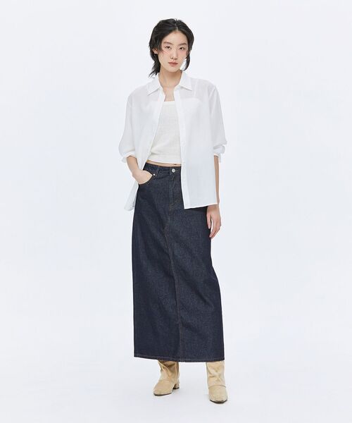 MUSINSA STANDARD WOMAN（ムシンサスタンダードウーマン）の「ウィメンズリラックスドリネンライクシャツ[ホワイト]（シャツ/ブラウス・レディース・その他・SMALL/MEDIUM/LARGE/X-SMALL）」の6枚目の写真