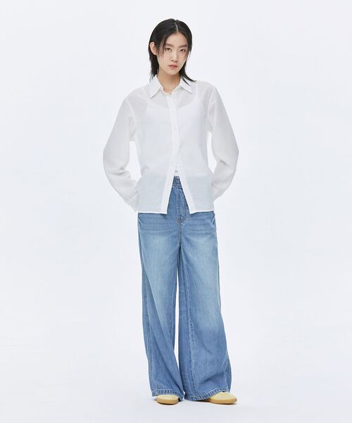 MUSINSA STANDARD WOMAN（ムシンサスタンダードウーマン）の「ウィメンズリラックスドリネンライクシャツ[ホワイト]（シャツ/ブラウス・レディース・その他・SMALL/MEDIUM/LARGE/X-SMALL）」の7枚目の写真